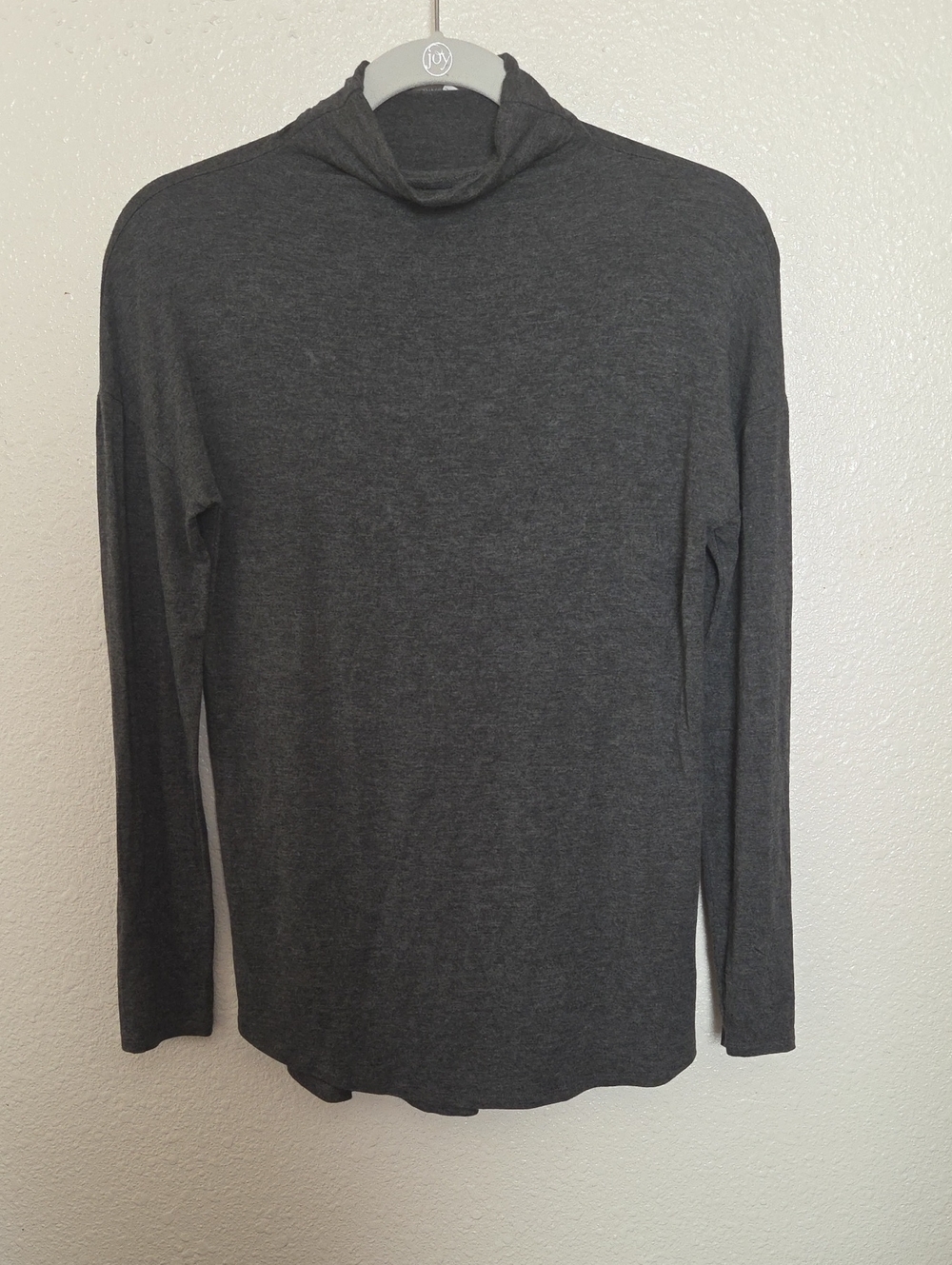 Daily Ritual Woman's Charcoal Mock Neck Lightweight Sweater